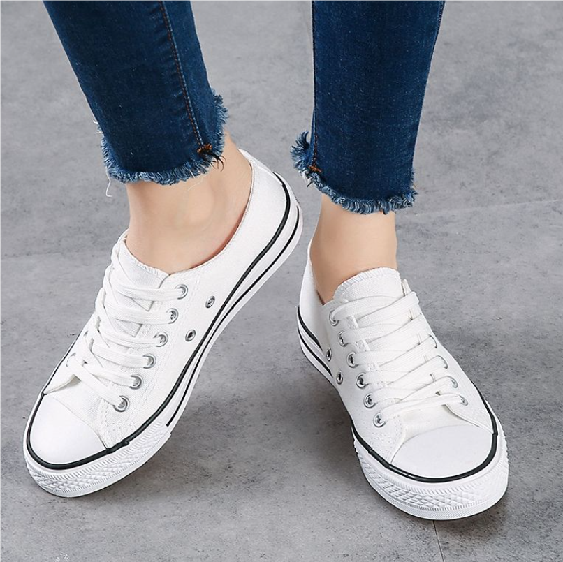 Women's Shoes Flats Canvas Shoes Low-top candy-colored cloth shoes, versatile lace-up casual student party shoes, canvas shoes, women's flat shoes