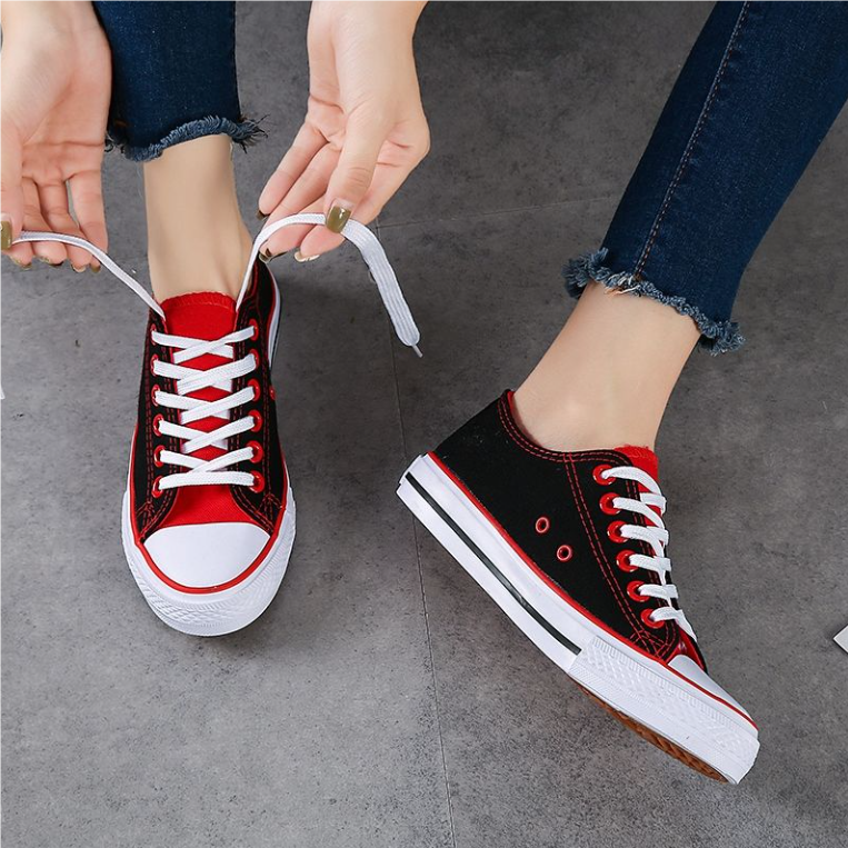 Women's Shoes Flats Canvas Shoes Low-top candy-colored cloth shoes, versatile lace-up casual student party shoes, canvas shoes, women's flat shoes