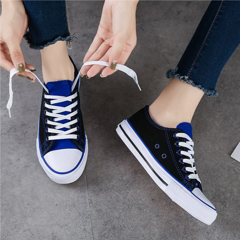 Women's Shoes Flats Canvas Shoes Low-top candy-colored cloth shoes, versatile lace-up casual student party shoes, canvas shoes, women's flat shoes