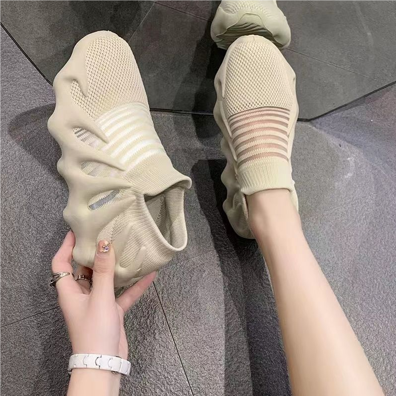 Women's Shoes Sneakers Slip-on mesh breathable women's shoes for summer couples octopus flying woven coconut shoes without laces volcanic socks shoes sneakers