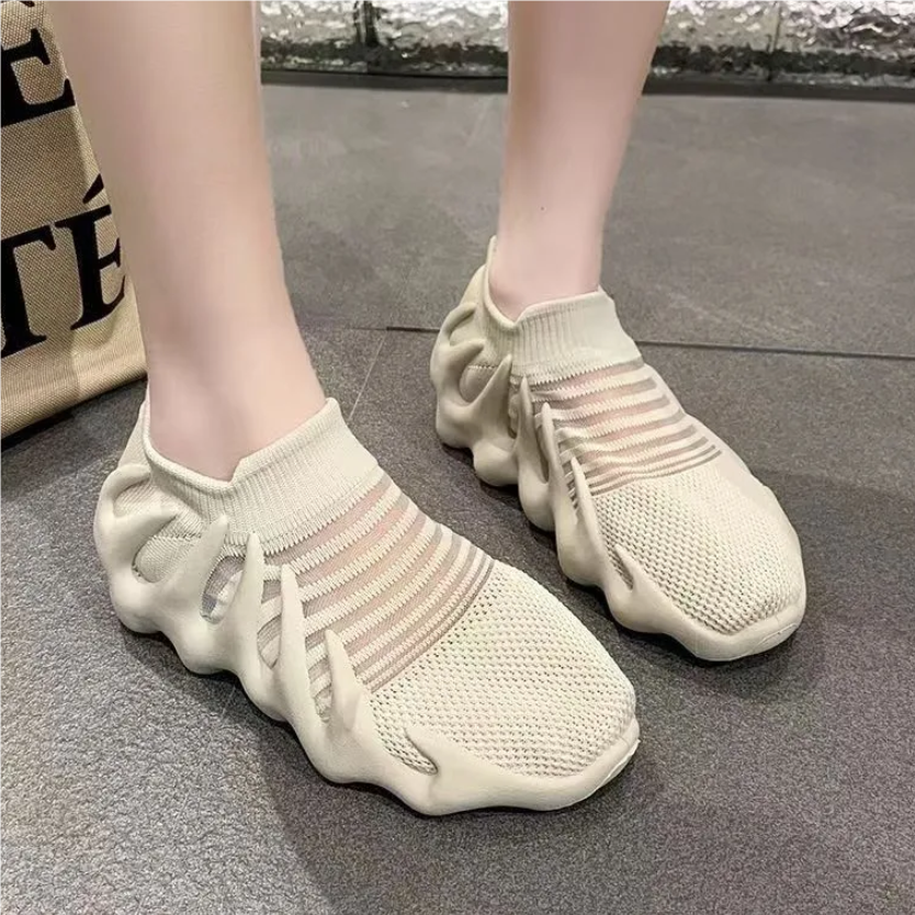 Women's Shoes Sneakers Slip-on mesh breathable women's shoes for summer couples octopus flying woven coconut shoes without laces volcanic socks shoes sneakers