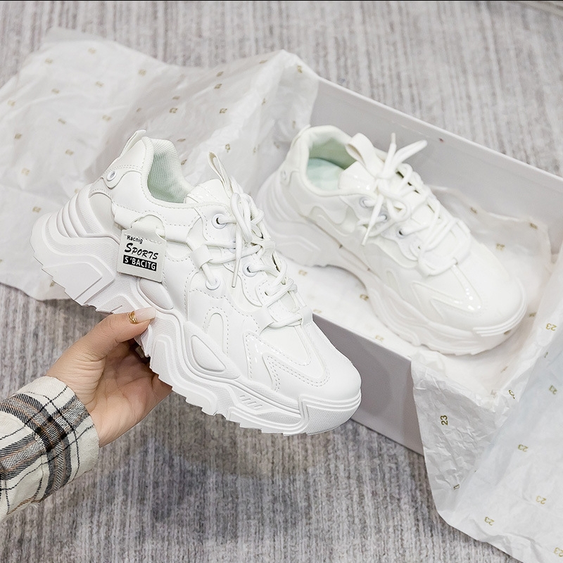 Shoes  Women's Shoes  Sneakers  New Thick-Soled Black Shoes Sports Soft Soles No Fatigue Breathable Running Fashion Shoes