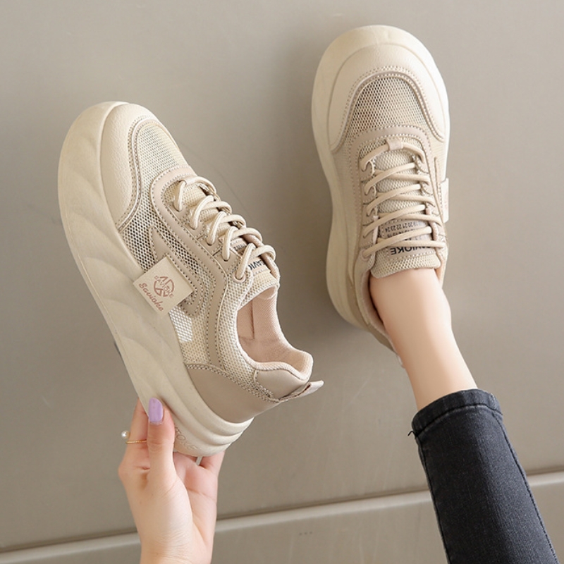 Shoes  Women's Shoes  Sneakers New Style Breathable Mesh White Shoes Bread Shoes Thick Sole Versatile High Soft Bottom Shoes