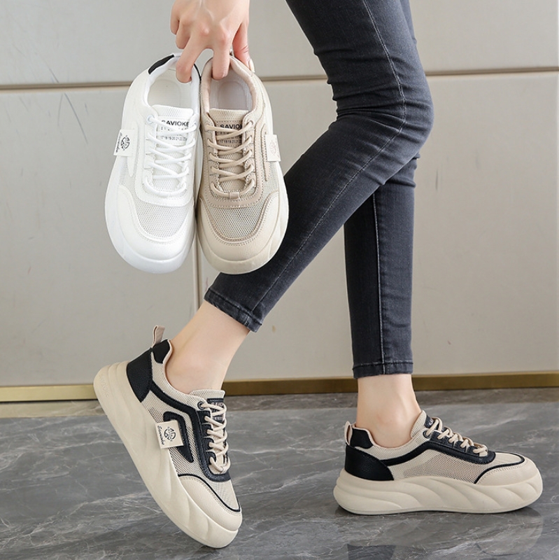 Shoes  Women's Shoes  Sneakers New Style Breathable Mesh White Shoes Bread Shoes Thick Sole Versatile High Soft Bottom Shoes
