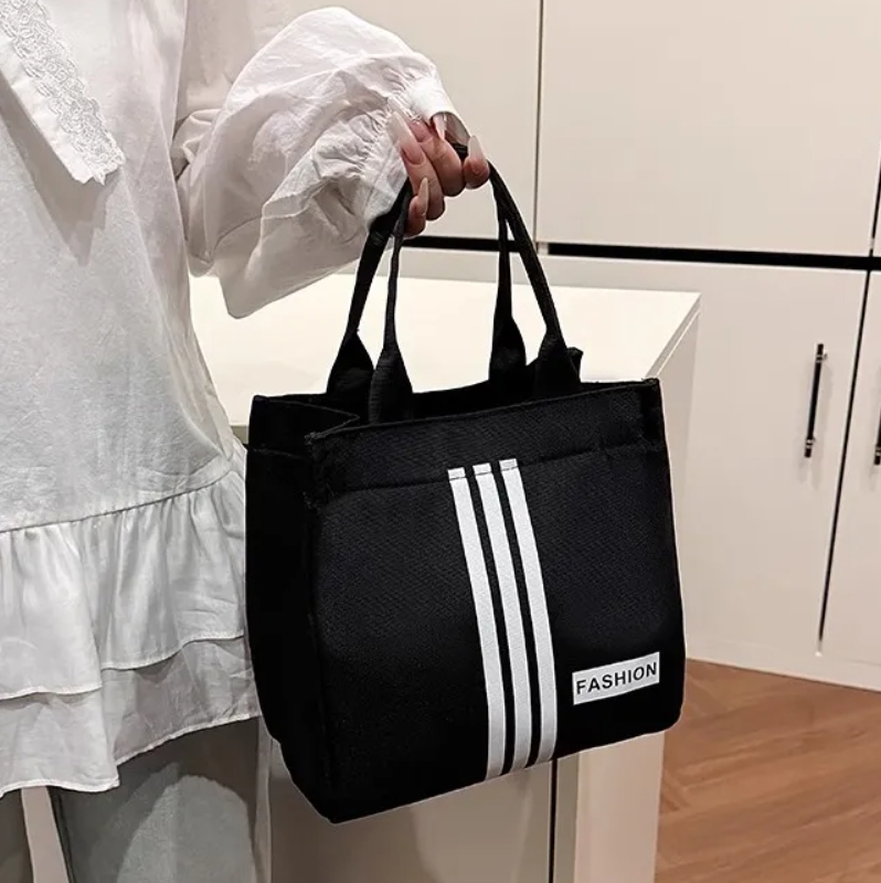 Bags  Women's Bags  Top-Handle Bags New Large Capacity Canvas Handbags For Going Out To Work Handbags Student Lunch Boxes Versatile Simple Mommy Lunch Box Bags