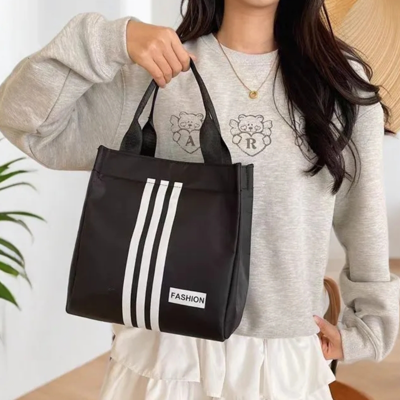Bags  Women's Bags  Top-Handle Bags New Large Capacity Canvas Handbags For Going Out To Work Handbags Student Lunch Boxes Versatile Simple Mommy Lunch Box Bags