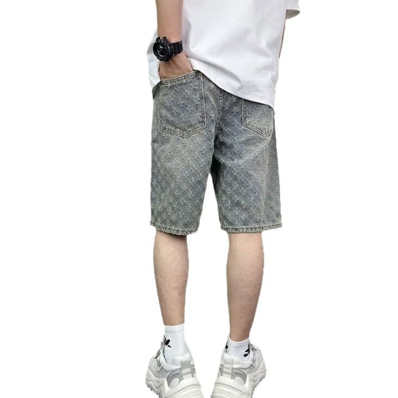 Clothes Men's Clothing Bottoms Pants Jeans Casual And Cool Retro Distressed And Torn Denim Shorts Straight Loose High Street Versatile