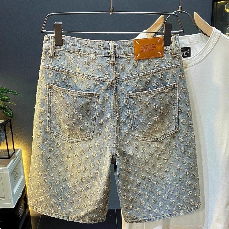 Clothes Men's Clothing Bottoms Pants Jeans Casual And Cool Retro Distressed And Torn Denim Shorts Straight Loose High Street Versatile