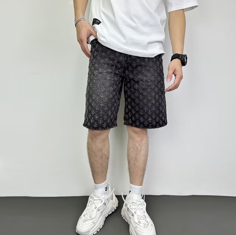 Clothes Men's Clothing Bottoms Pants Jeans Casual And Cool Retro Distressed And Torn Denim Shorts Straight Loose High Street Versatile