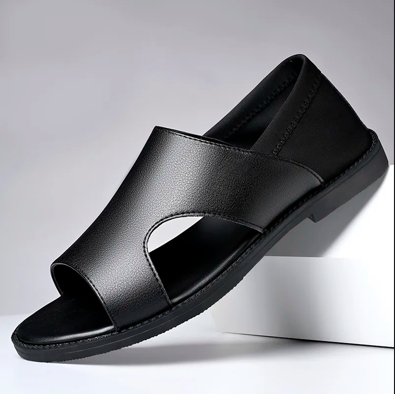 Men's Casual Sandals Men's Soft Sole Non-Slip Wear-Resistant Deodorant Beach Shoes Genuine Leather Driving Sandals