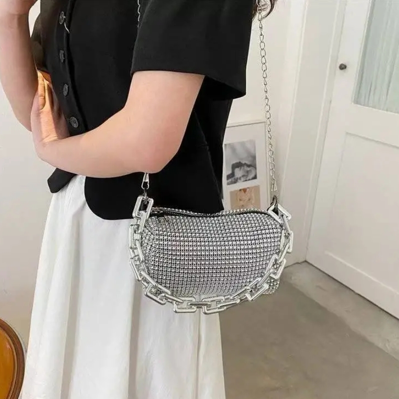 Rhinestone Bag New Full Diamond Diamond Bag Armpit Bag Versatile Shoulder Crossbody Women's Bag Handbag
