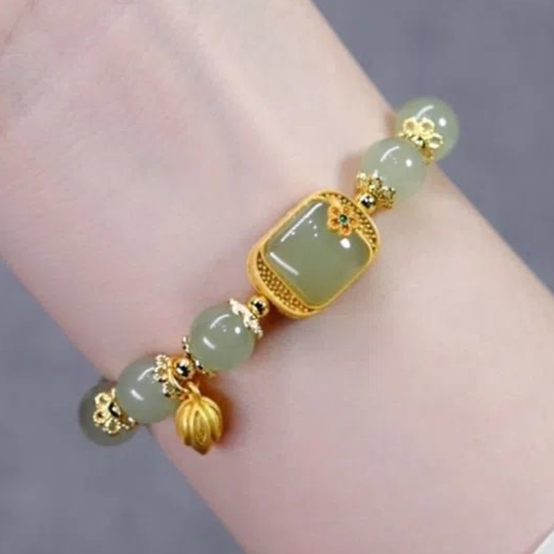 Fashion Accessories Jewelry Women Jewelry Bracelet New Chinese Step-by-Step Lotus Sugar Cube Lotus Bracelet Female Summer Niche Design Fashion Bracelet