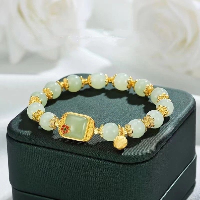 Fashion Accessories Jewelry Women Jewelry Bracelet New Chinese Step-by-Step Lotus Sugar Cube Lotus Bracelet Female Summer Niche Design Fashion Bracelet