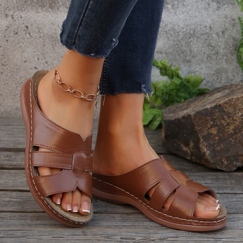 Women's Sandals New Comfortable Lightweight Wedge Heel Thick-Soled Sandals Beach Slippers