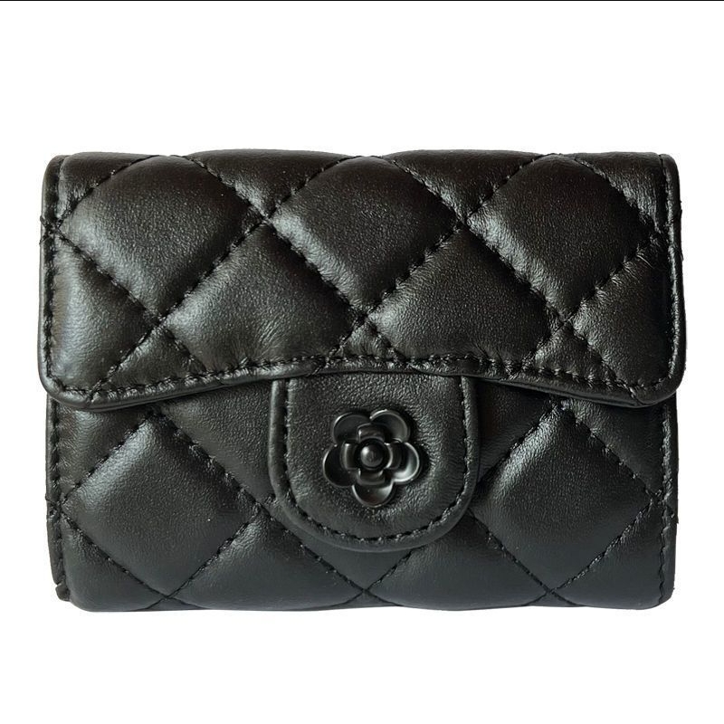 Small Chanel Style Card Wallet New Multi-Card Slot Light Luxury Small High-End Accordion Net Celebrity High-End Anti-Demagnetization Card Wallet Female Model