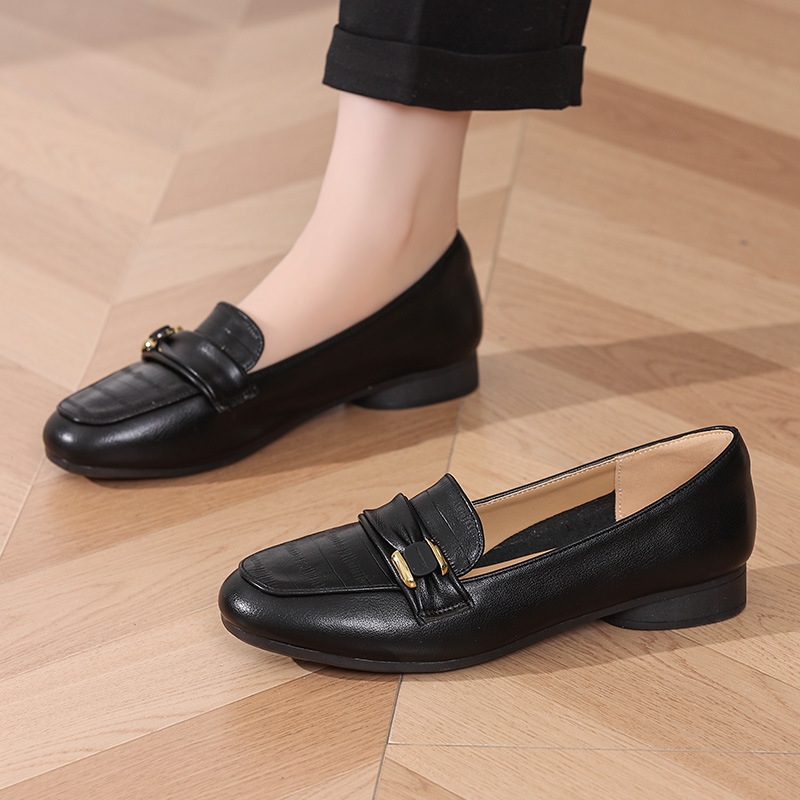 Women's Soft Leather Loafers, British-Style Soft-Sole Leather Shoes