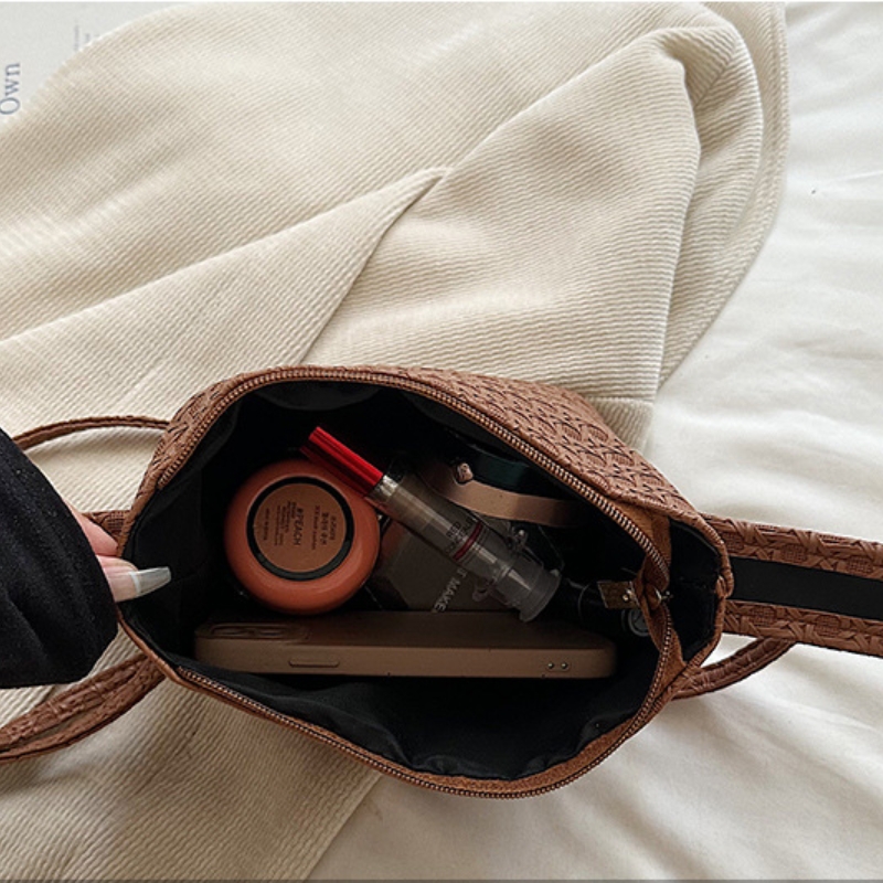 Women's Woven Storage Bag With A Stylish, Niche Design, Shoulder And Crossbody Bag