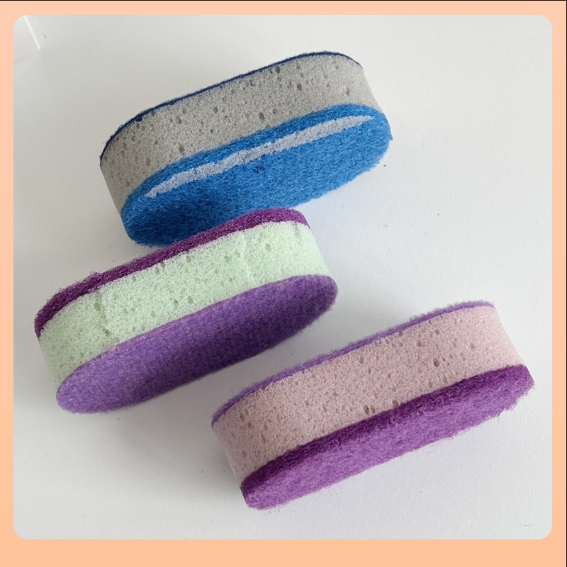 6-Pack Thickened High-Density Colorful Dishwashing Sponge For Kitchen Non-Stick Oil Pan Brush