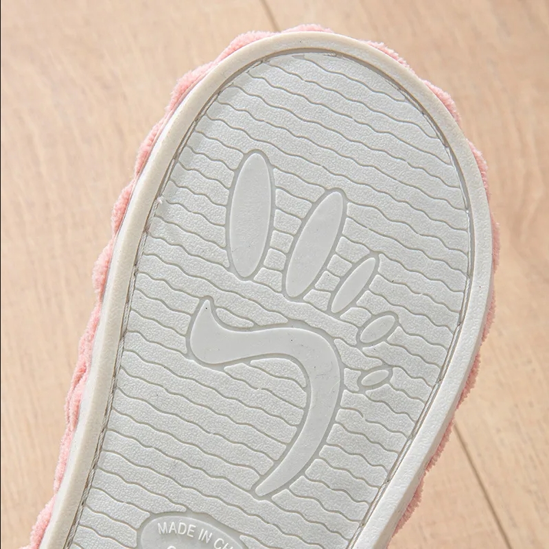 Thickened High-Value Super Soft Coral Fleece Women's Open-Toe Crossover All-Season Sandals