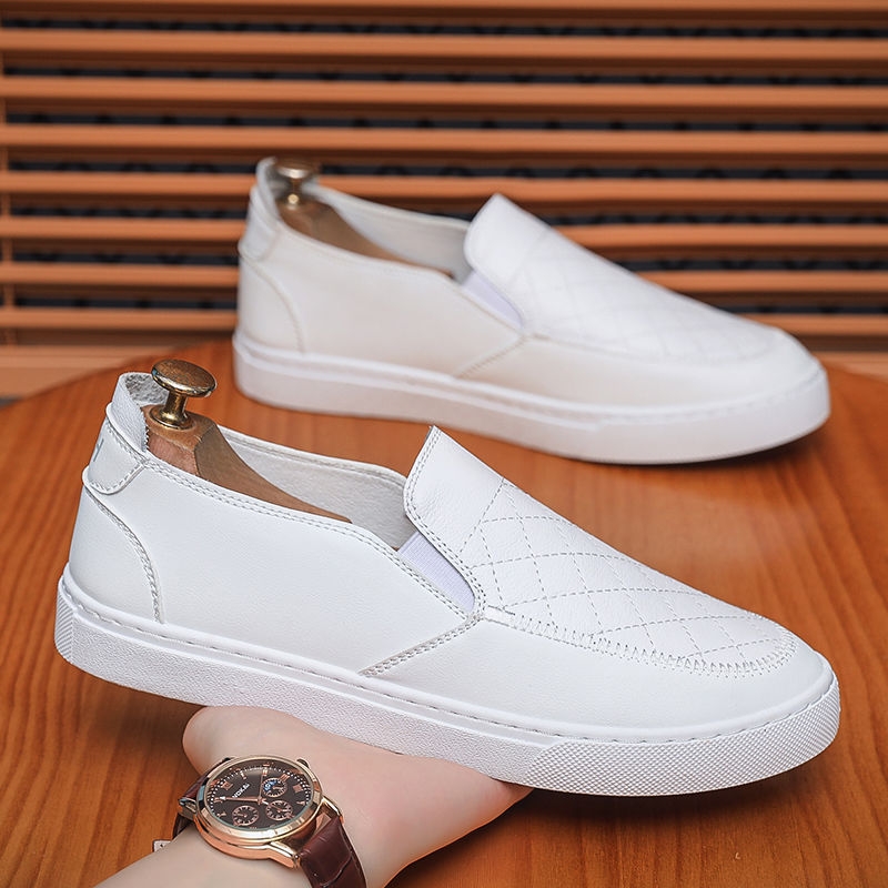Men's Casual Non-Slip Wear-Resistant Breathable  Soft-Sole Slip-On Leather Shoes