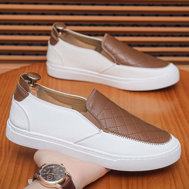 Men's Casual Non-Slip Wear-Resistant Breathable  Soft-Sole Slip-On Leather Shoes