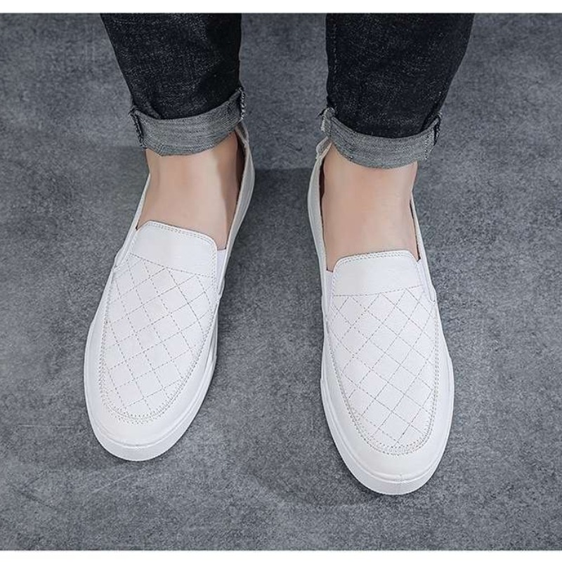 Men's Casual Non-Slip Wear-Resistant Breathable  Soft-Sole Slip-On Leather Shoes