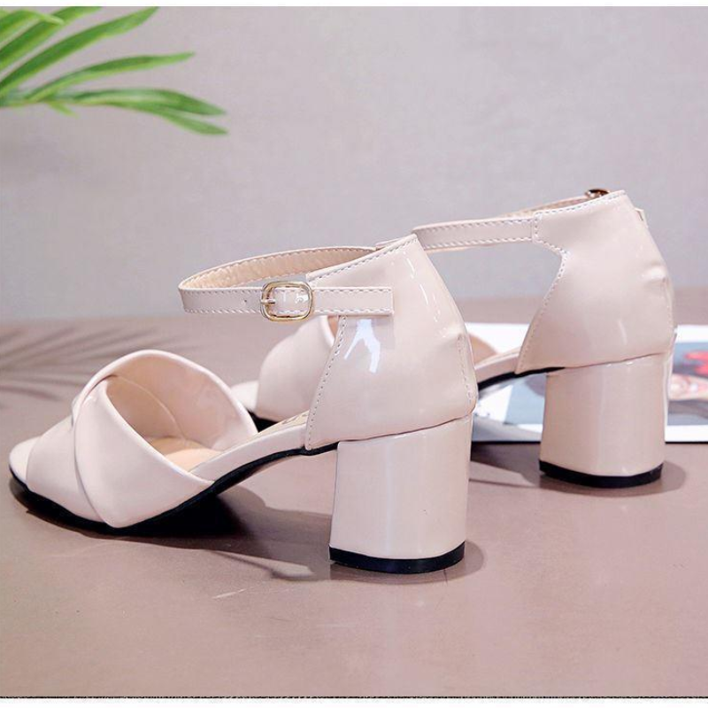 Women's Chunky Heel Sandals With One-Strap Peep Toe - Versatile Casual High Heels