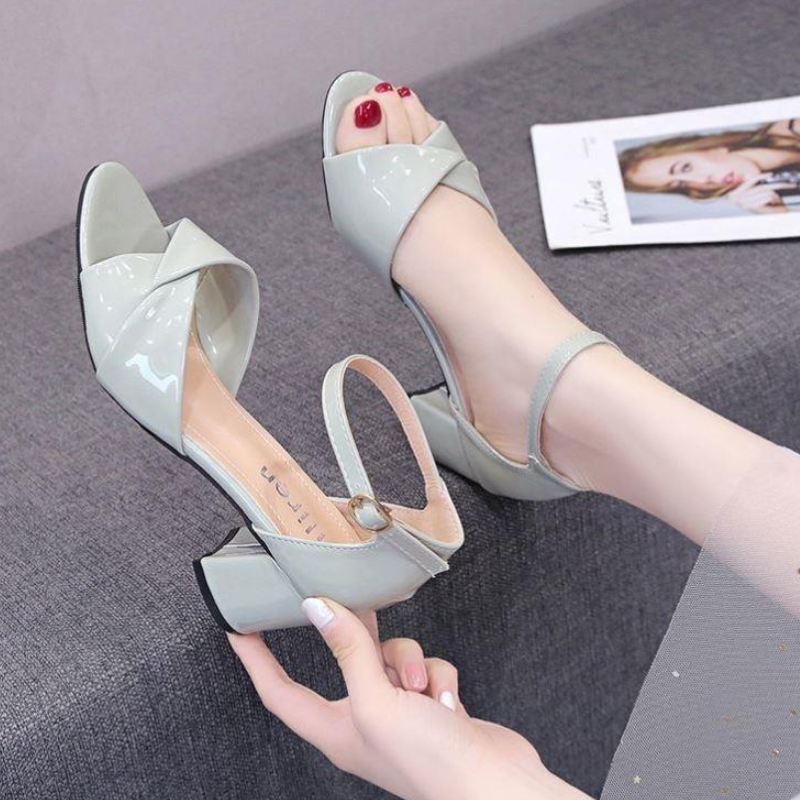 Women's Chunky Heel Sandals With One-Strap Peep Toe - Versatile Casual High Heels