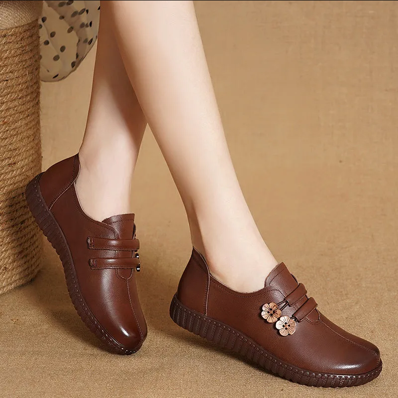 Women's Flat  Non-Slip  Versatile  Casual Soft Leather Loafers