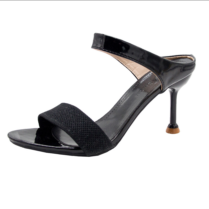 Women's High-Heeled Slip-On Peep Toe Fairy Style Knitted Sandals With Fashionable Stiletto Heels