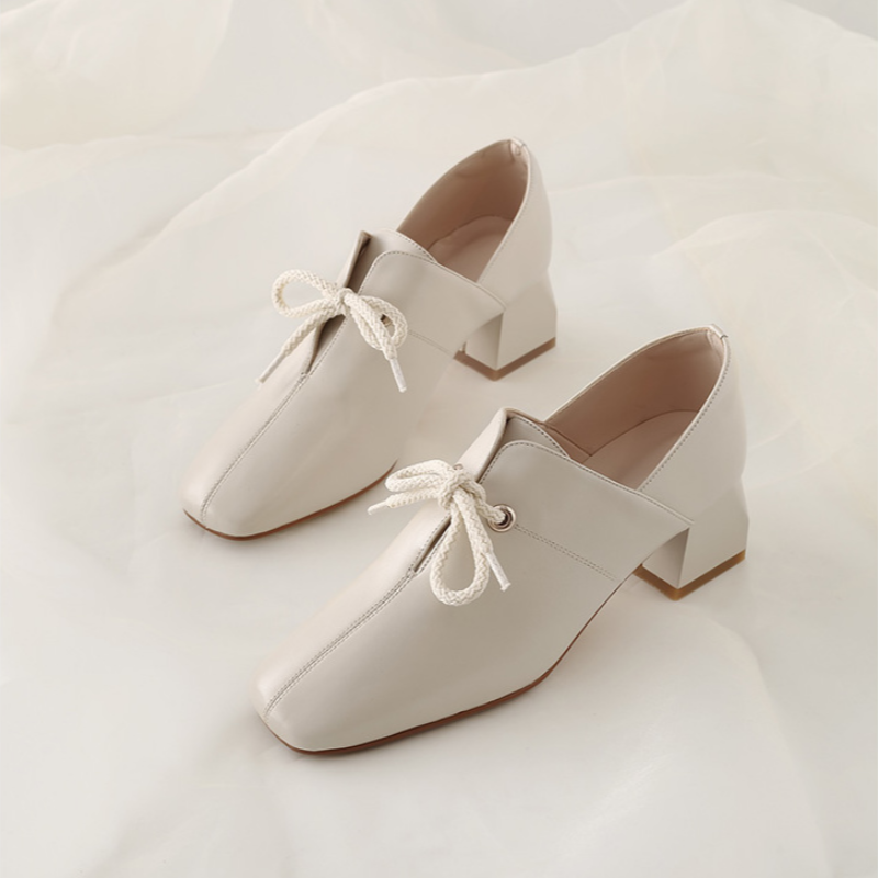 Women's Square Toe Block Heel Shoes –Soft Leather Material, Padded Insole, Breathable Lining, Non-Slip Chunky Heel,Perfect For Office Wear & Formal Occasions