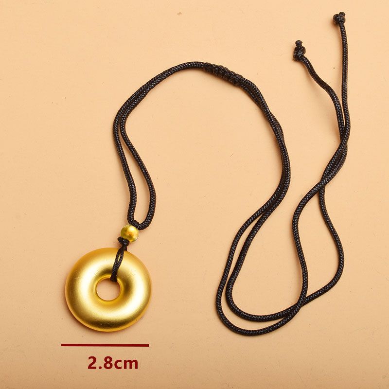 Fashionable Men's And Women's Peace Buckle Pendant Plain Circle Necklace Pendant Necklace Retro Gold Peace Buckle Pendant Men's And Women's Round Pendant