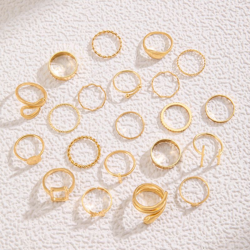 21 pieces/set Women's Fashion Personalized Snake Butterfly Multi-jointed Ring Animal Retro Men's and Women's Ring Set Combination Jewelry Birthday Gift Ring