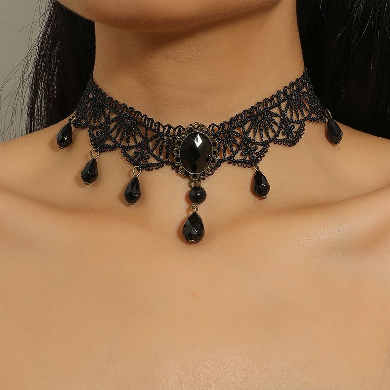 Women's Fashion Accessories Black Lace Neck Chain Necklace Nightclub Trend Personality High-End Women'S Accessories New Neck Chokers Lace Necklace