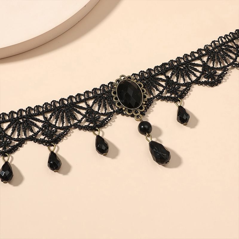 Women's Fashion Accessories Black Lace Neck Chain Necklace Nightclub Trend Personality High-End Women'S Accessories New Neck Chokers Lace Necklace