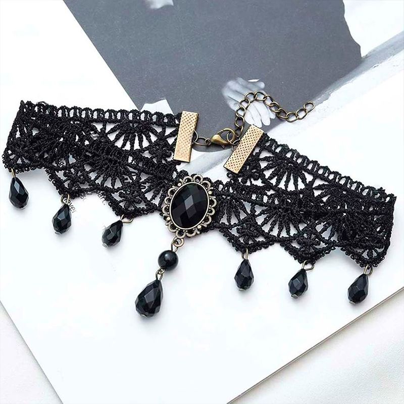 Women's Fashion Accessories Black Lace Neck Chain Necklace Nightclub Trend Personality High-End Women'S Accessories New Neck Chokers Lace Necklace