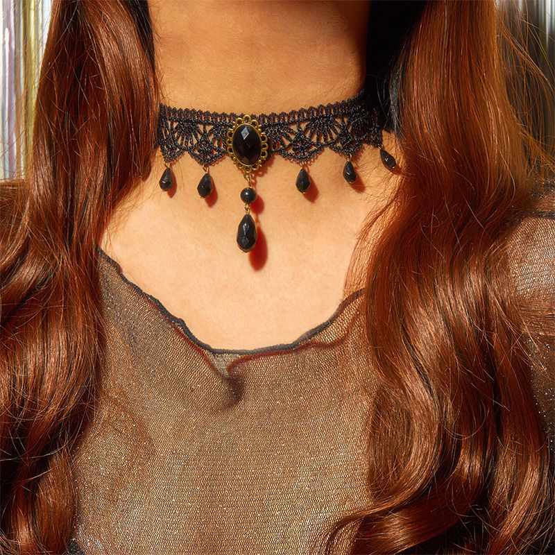 Women's Fashion Accessories Black Lace Neck Chain Necklace Nightclub Trend Personality High-End Women'S Accessories New Neck Chokers Lace Necklace