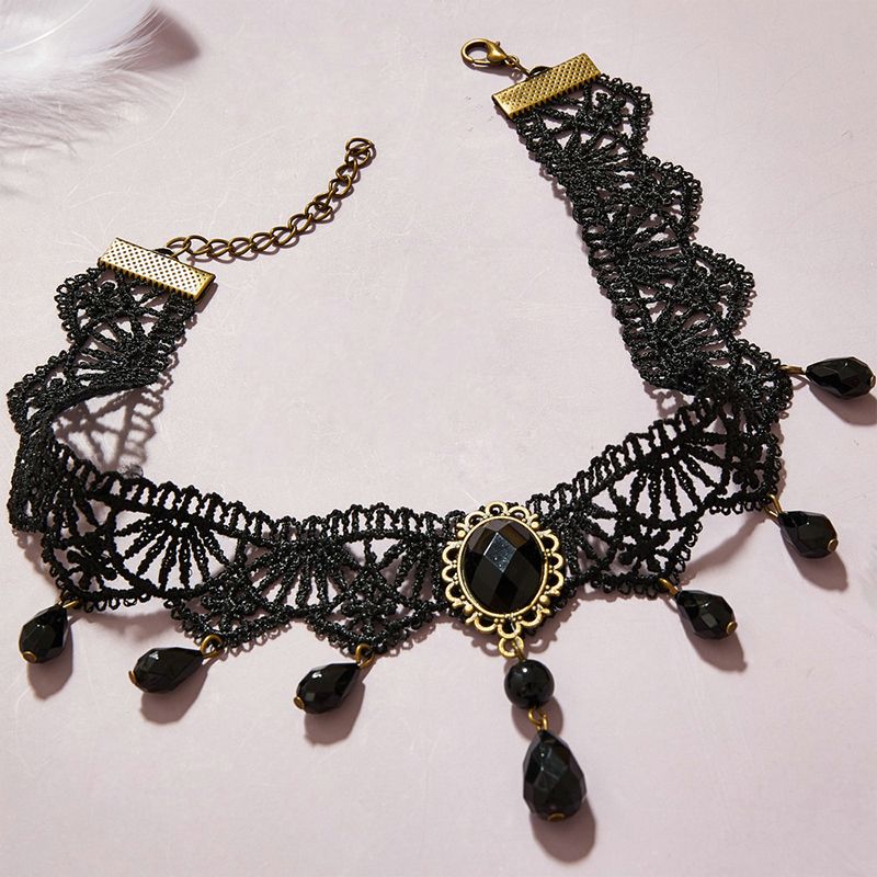 Women's Fashion Accessories Black Lace Neck Chain Necklace Nightclub Trend Personality High-End Women'S Accessories New Neck Chokers Lace Necklace