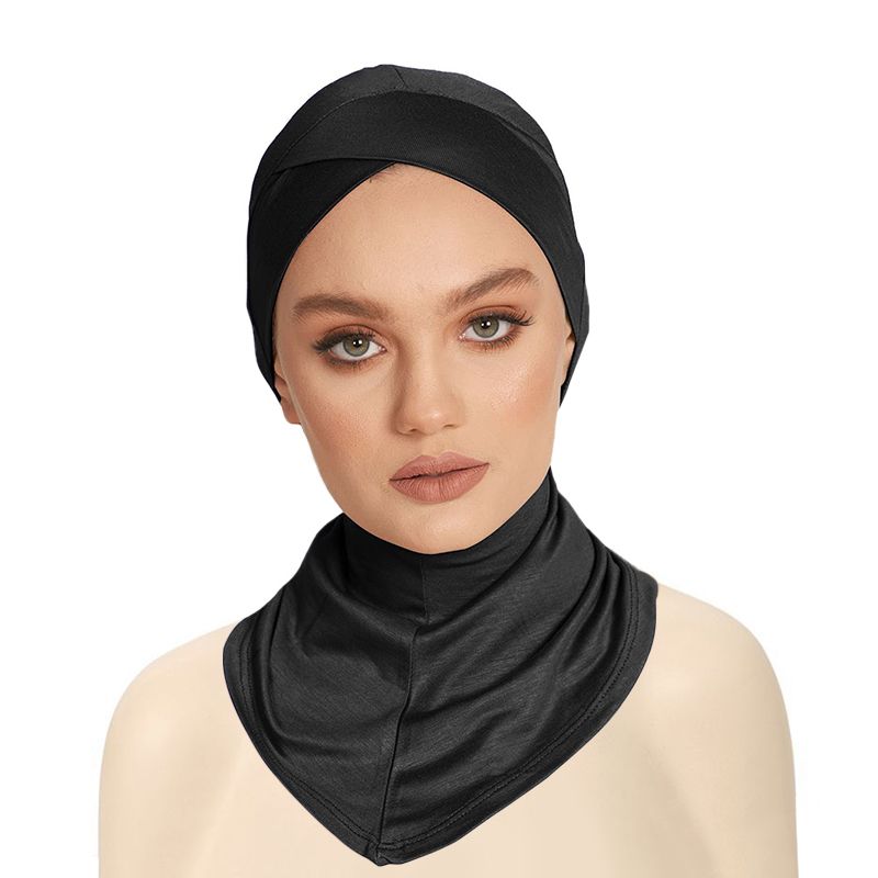 Women's Balaclava Black Ninja Headscarf Under Hat Muslim Ninja Headscarf, Scarf Under Full Neck Cover, Headscarf Neck Cover Scarf Inner Headscarf Full Coverage, Head And Neck Cover Adjustable Elastic