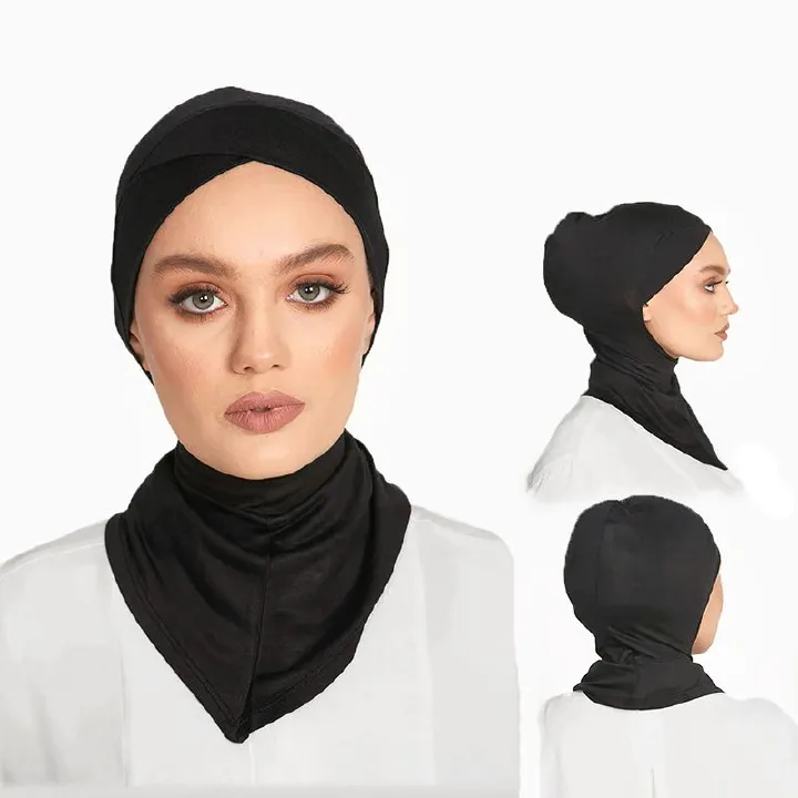 Women's Balaclava Black Ninja Headscarf Under Hat Muslim Ninja Headscarf, Scarf Under Full Neck Cover, Headscarf Neck Cover Scarf Inner Headscarf Full Coverage, Head And Neck Cover Adjustable Elastic