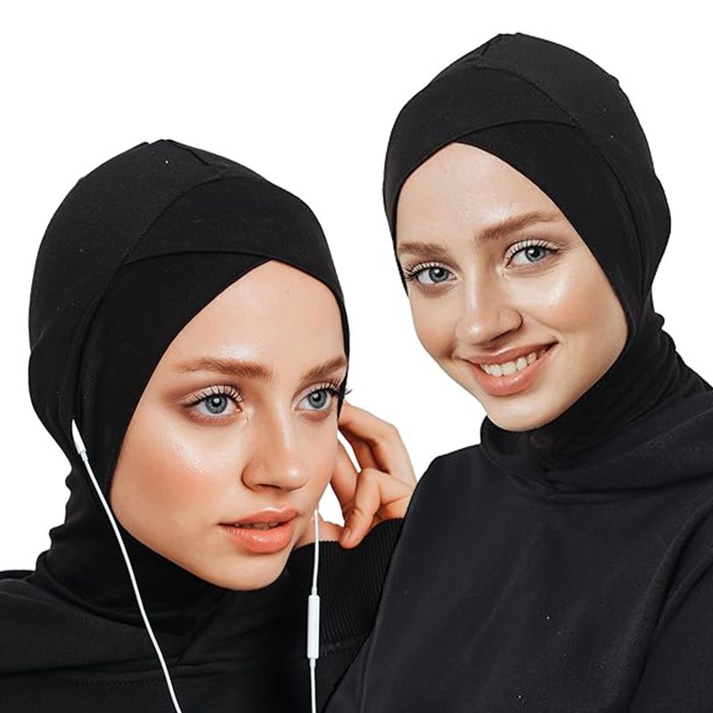 Women's Balaclava Black Ninja Headscarf Under Hat Muslim Ninja Headscarf, Scarf Under Full Neck Cover, Headscarf Neck Cover Scarf Inner Headscarf Full Coverage, Head And Neck Cover Adjustable Elastic