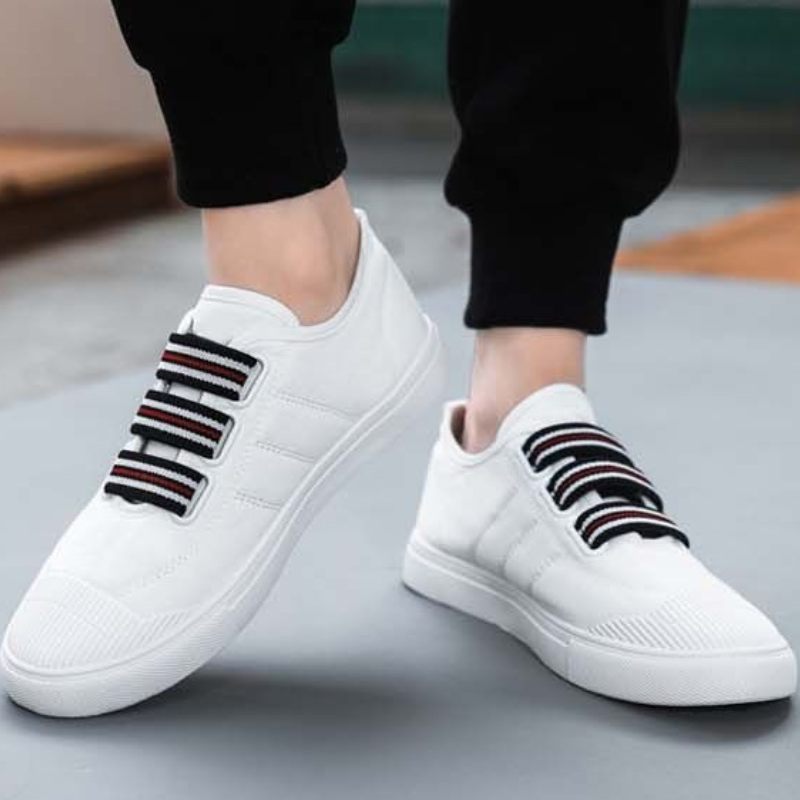 Men's Slip-On Canvas Shoes –Canvas Material, No-Lace Elastic Strap Design, Padded Insole,Lightweight Construction,Perfect For Streetwear & Daily Commute