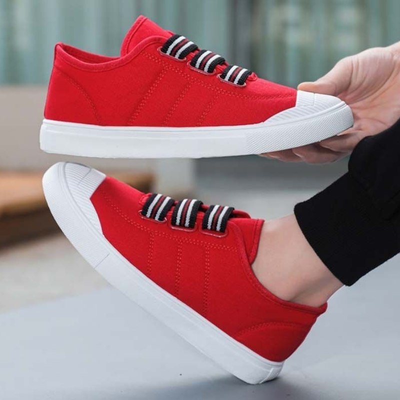 Men's Slip-On Canvas Shoes –Canvas Material, No-Lace Elastic Strap Design, Padded Insole,Lightweight Construction,Perfect For Streetwear & Daily Commute