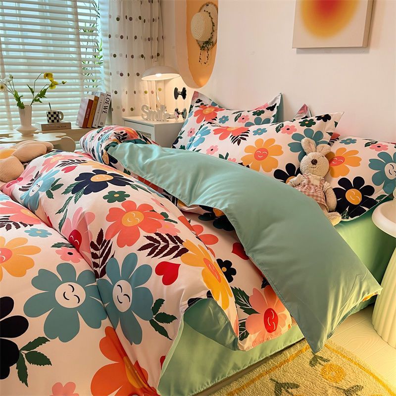 4-Piece Bedding Set, 1 Quilt Cover + 1 Sheet + 2 Pillowcases (Not Including Duvet)