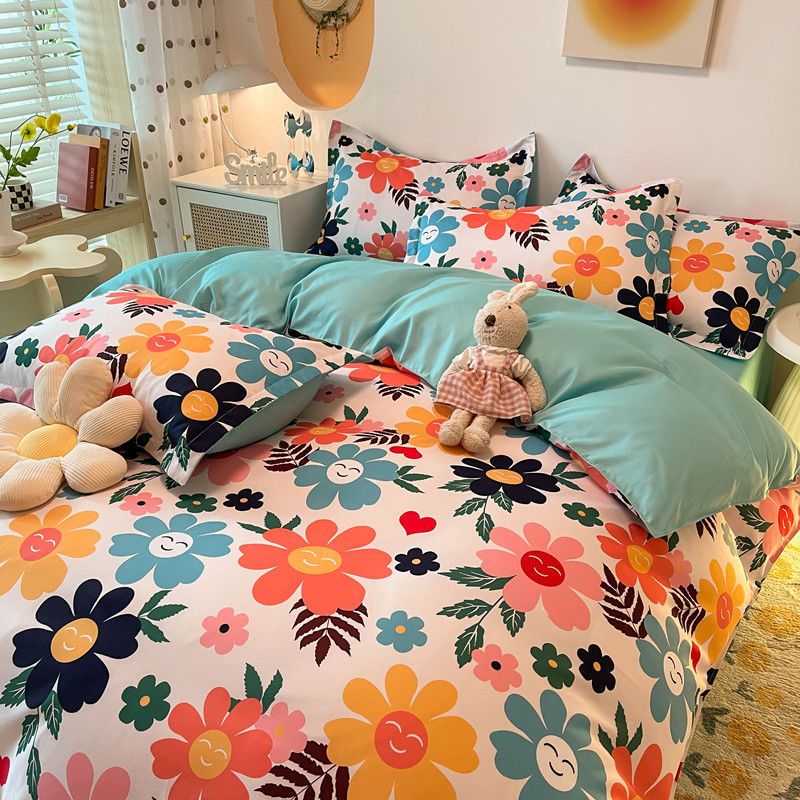 4-Piece Bedding Set, 1 Quilt Cover + 1 Sheet + 2 Pillowcases (Not Including Duvet)