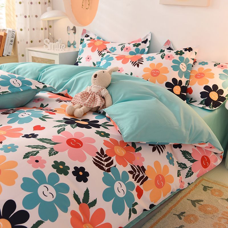 4-Piece Bedding Set, 1 Quilt Cover + 1 Sheet + 2 Pillowcases (Not Including Duvet)
