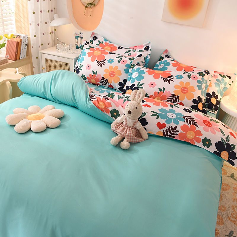 4-Piece Bedding Set, 1 Quilt Cover + 1 Sheet + 2 Pillowcases (Not Including Duvet)