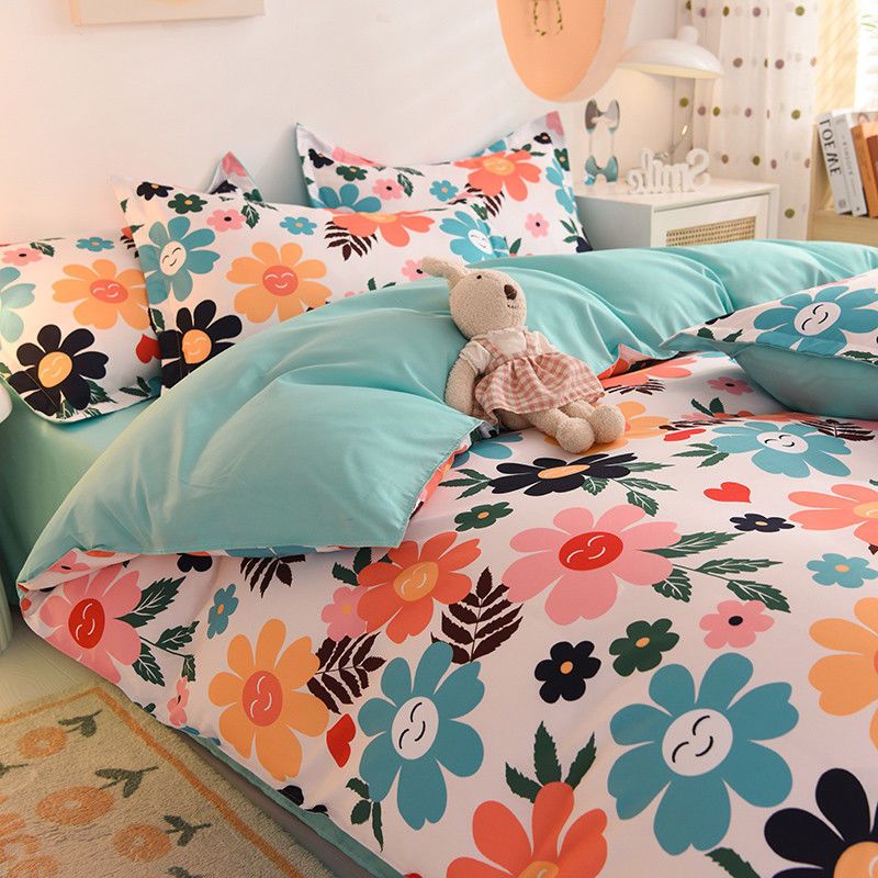 4-Piece Bedding Set, 1 Quilt Cover + 1 Sheet + 2 Pillowcases (Not Including Duvet)