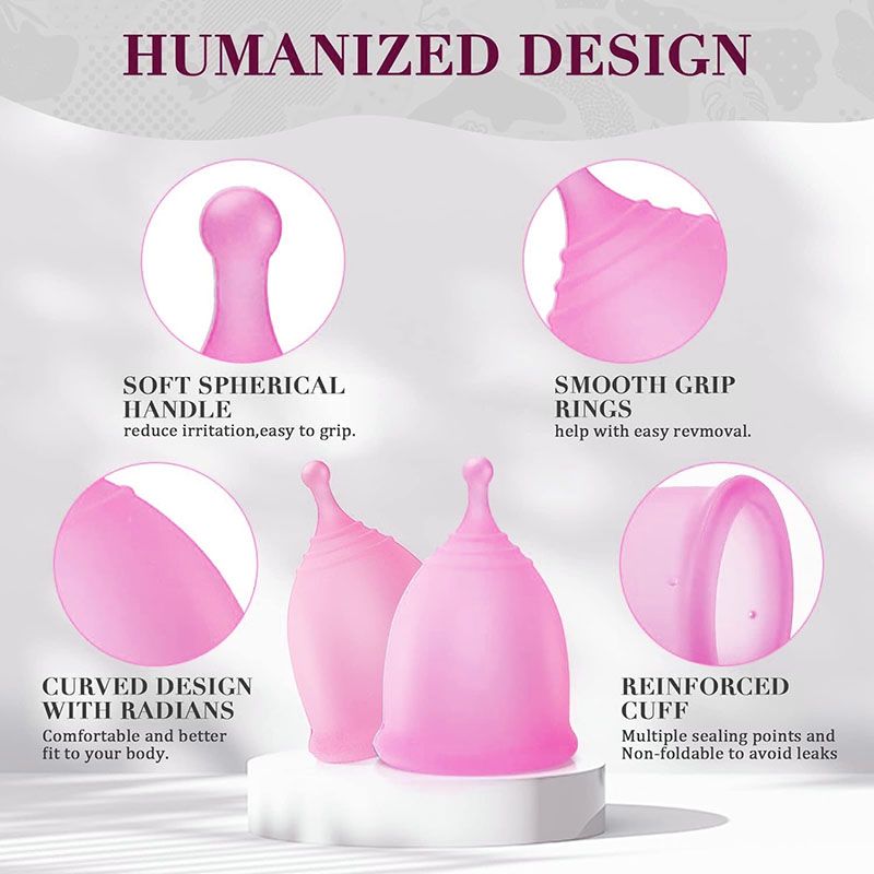 Menstrual Cup Period Cup Economical Feminine Alternative Protection For Cloth Sanitary Napkins For Reusable Menstruation Grade Silicone Soft Menstrual Cup Pretty Woman Tampoon alternative Leak-Proof W