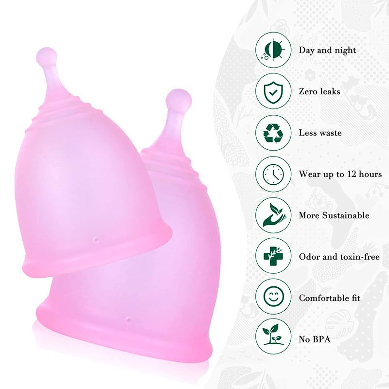 Menstrual Cup Period Cup Economical Feminine Alternative Protection For Cloth Sanitary Napkins For Reusable Menstruation Grade Silicone Soft Menstrual Cup Pretty Woman Tampoon alternative Leak-Proof W